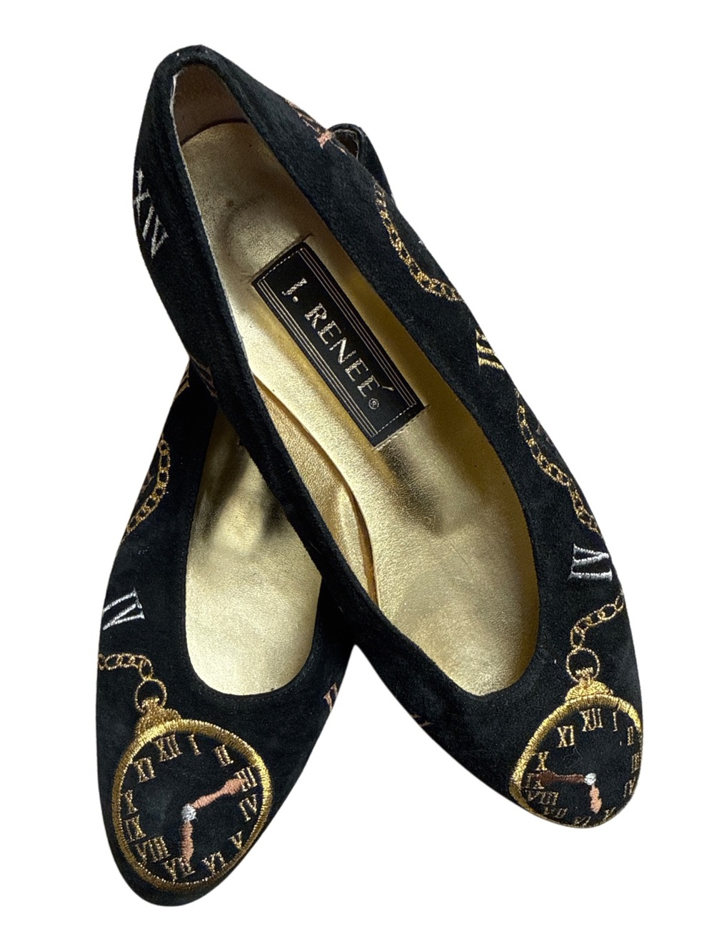J. RENEE EMBROIDERED POCKET WATCH FLATS